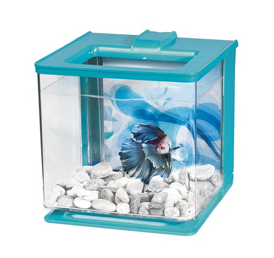 Aquarium équipé EZ Care Marina pour betta, bleu, 2,5 L (0,7 gal US) - La niche&moi