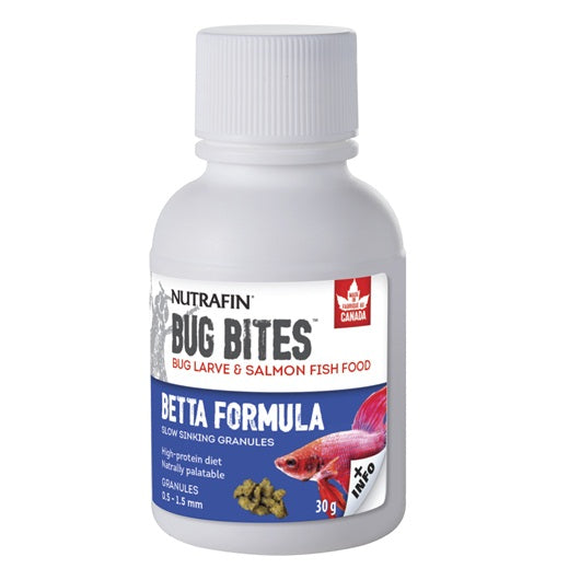 Microgranulés Bug Bites Nutrafin pour bettas, 0,5-1,5 mm, 30 g (1,0 oz) - La niche&amp;moi