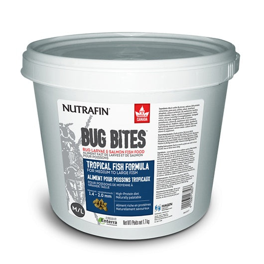 Microgranulés Bug Bites Nutrafin pour poissons tropicaux de moyenne à grande taille, 1,4-2 mm, 1,7 kg (3,7 lb) - La niche&amp;moi