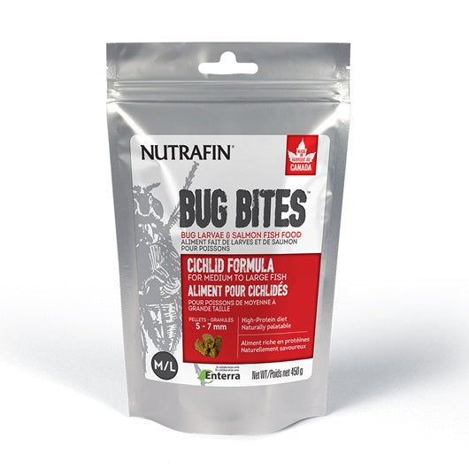 Granulés Bug Bites Nutrafin pour cichlidés de moyenne à grande taille, 5-7 mm, 450 g (1 lb) - La niche&amp;moi