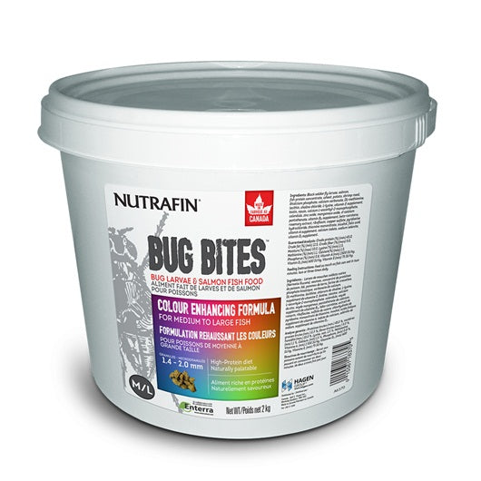 Microgranulés Bug Bites Nutrafin pour rehausser les couleurs des poissons de moyenne à grande taille, 1,4-2 mm, 2 kg (4,4 lb) - La niche&moi
