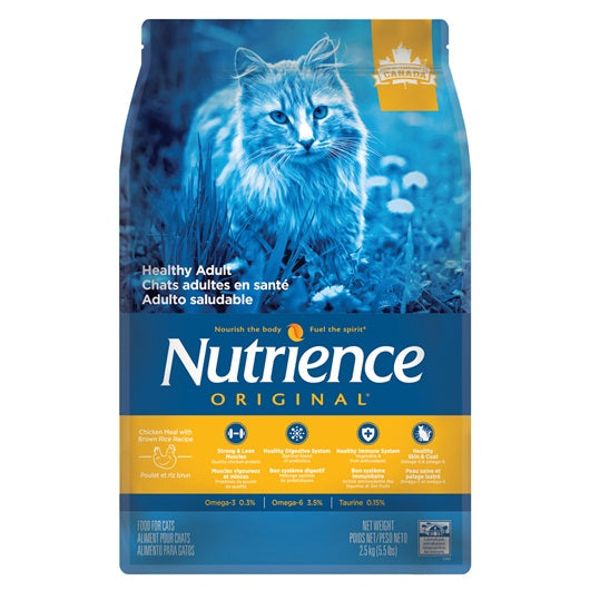 Aliment Nutrience Original, Chats adultes en santé, Poulet avec riz brun - La niche&moi