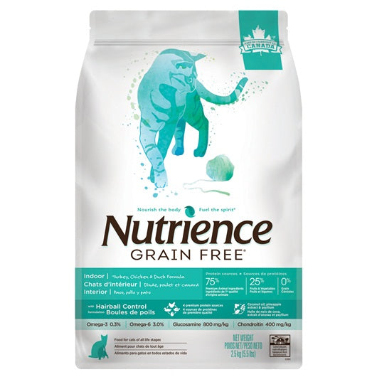 Aliment Nutrience Sans grains pour chats d’intérieur, Dinde, poulet et canard - La niche&amp;moi