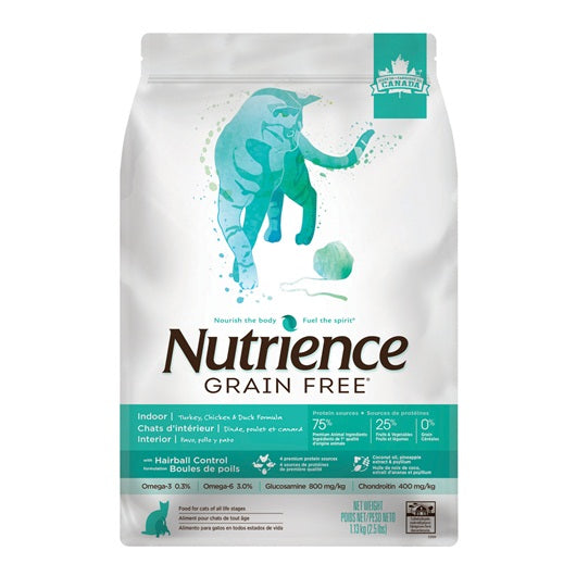 Aliment Nutrience Sans grains pour chats d’intérieur, Dinde, poulet et canard - La niche&moi