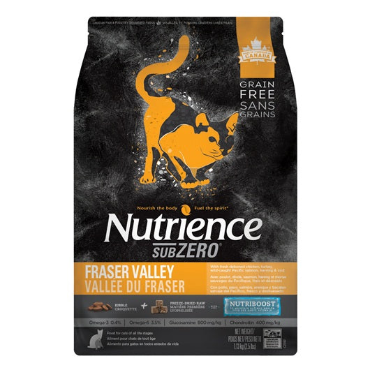 Aliment Nutrience SubZero Sans grains pour chats, Vallée du Fraser