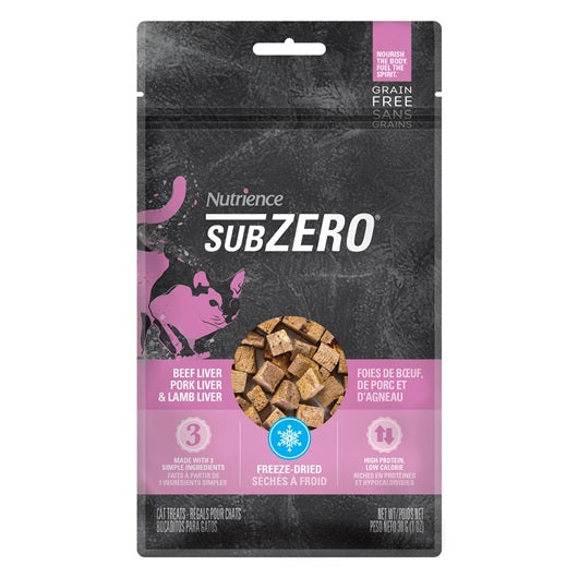 Régals Nutrience SubZero Sans grains, Foie de bœuf, de porc et d’agneau, 30 g (1 oz)