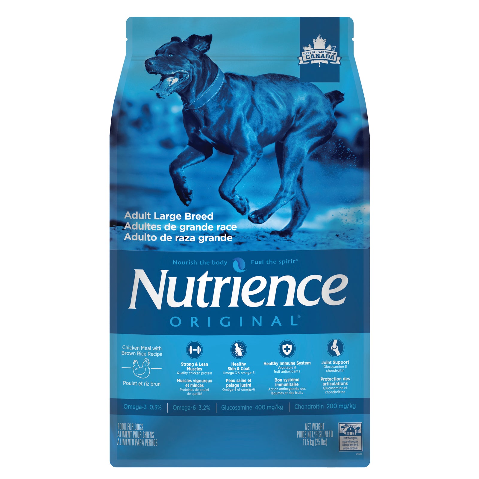 Nutrience Original, Adultes de grande race, Poulet et riz brun, 11,5 kg (25 lb) - La niche&moi