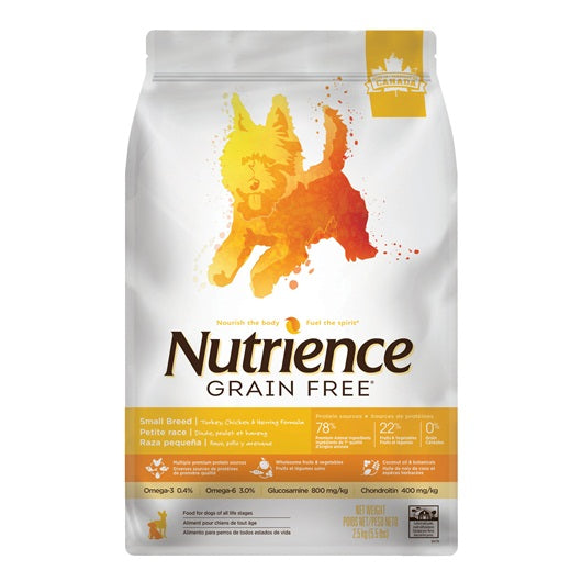 Nutrience Sans grains pour chiens de petite race, Dinde, poulet et hareng - La niche&amp;moi