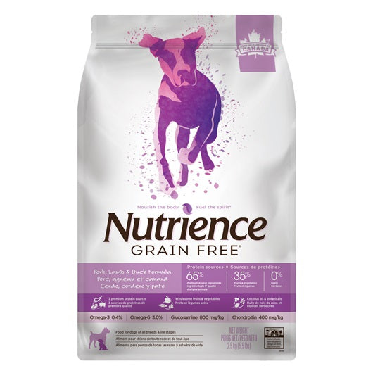 Nutrience Sans grains pour chiens, Porc, agneau et canard - La niche&amp;moi