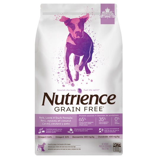 Nutrience Sans grains pour chiens, Porc, agneau et canard - La niche&amp;moi