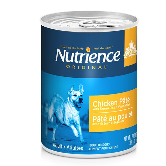 Pâté Nutrience Original pour chiens adultes, Poulet avec riz brun et légumes, 369 g (13 oz)