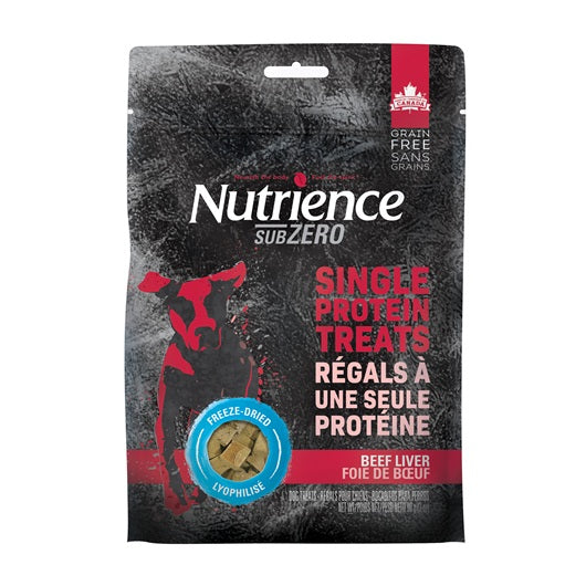 Régals séchés à froid Nutrience SubZero Sans grains à une seule protéine pour chiens, Foie de bœuf, 90 g (3 oz)