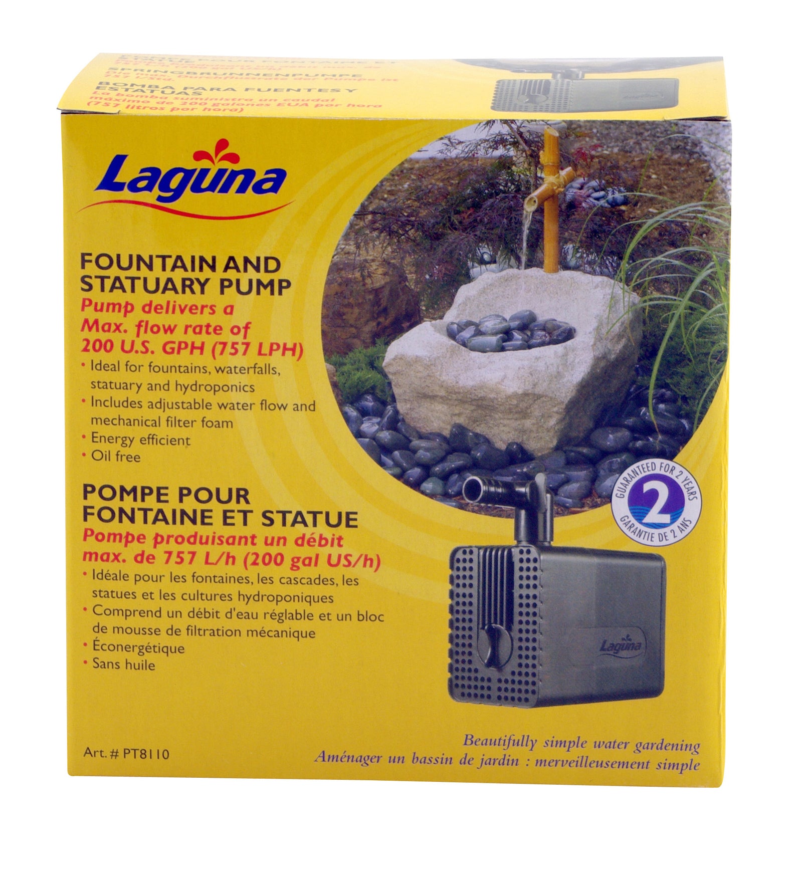 Pompe submersible Laguna, pour bassins jusqu’à 1520 L (400 gal US) - La niche&moi