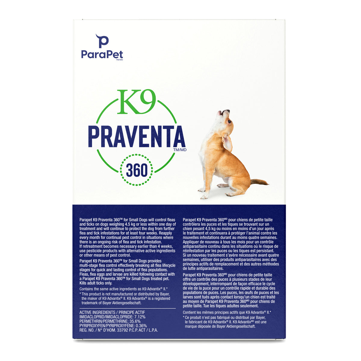 K9 Praventa 360 traitement contre les puces et les tiques pour chiens de petite taille jusqu’à 4,5 kg, 3 tubes - La niche&amp;moi