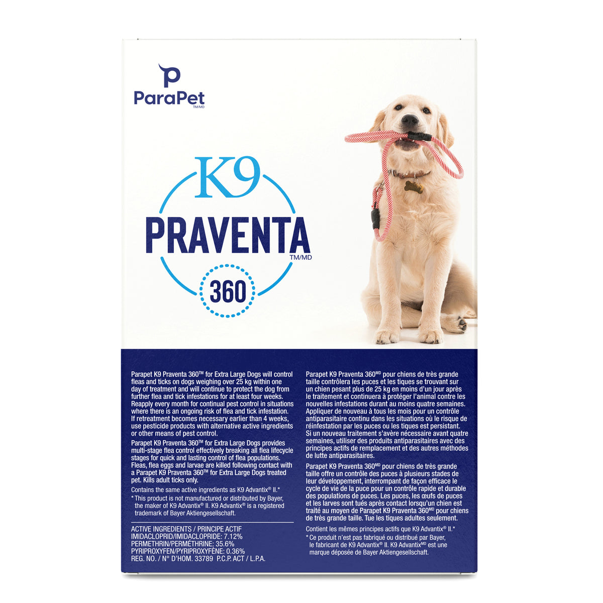 K9 Praventa 360 traitement contre les puces et les tiques pour chiens de très grande taille plus de 25 kg, 3 tubes - La niche&amp;moi