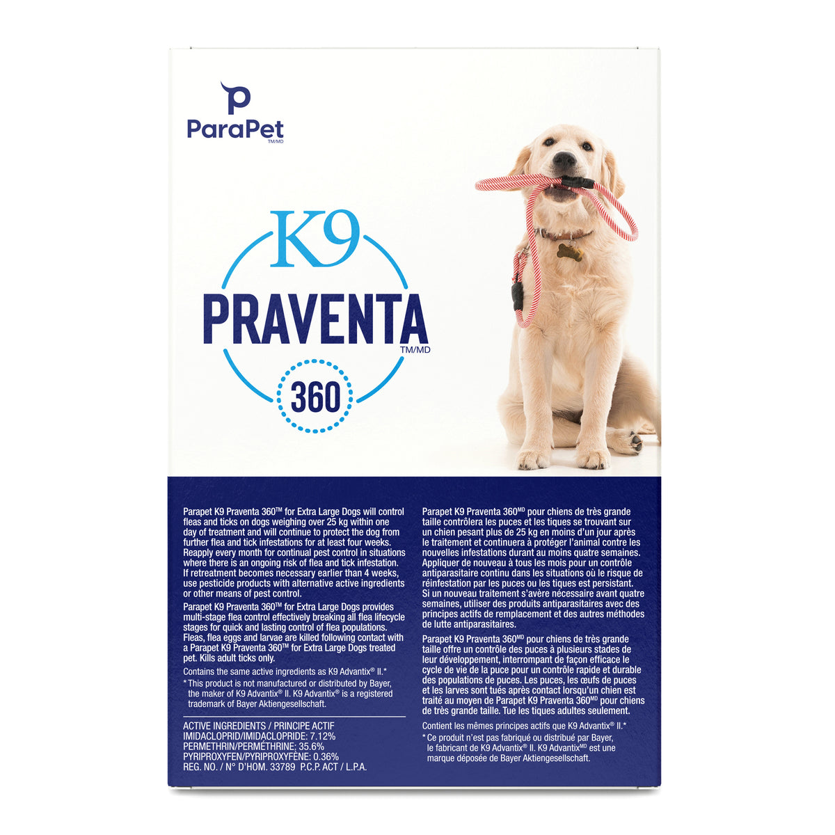 K9 Praventa 360 traitement contre les puces et les tiques pour chiens de très grande taille plus de 25 kg, 6 tubes - La niche&amp;moi