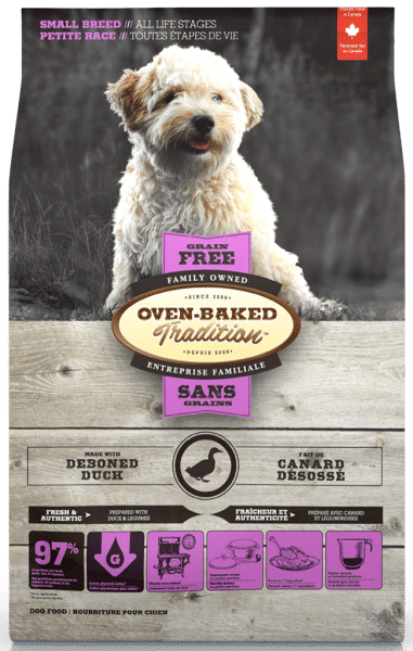 Oven-Baked Tradition NOURRITURE SANS GRAINS POUR CHIEN TOUTES ÉTAPES DE VIE PETITE RACE – CANARD 2.27KG - La niche&moi