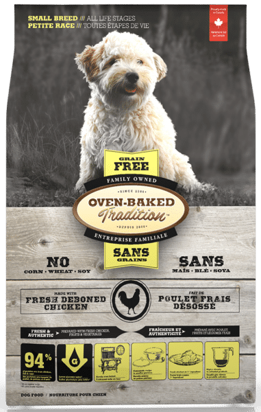 Oven-Baked Tradition NOURRITURE SANS GRAINS POUR CHIEN TOUTES ÉTAPES DE VIE PETITE RACE – POULET 2.27KG - La niche&moi