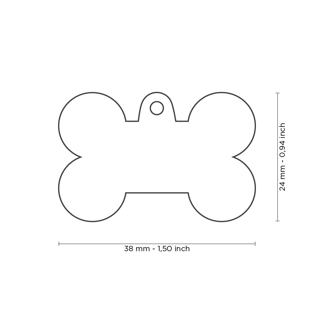 Médaille Os Arc-En-Ciel Large (inscription sur 1 côté seulement) - La niche&amp;moi