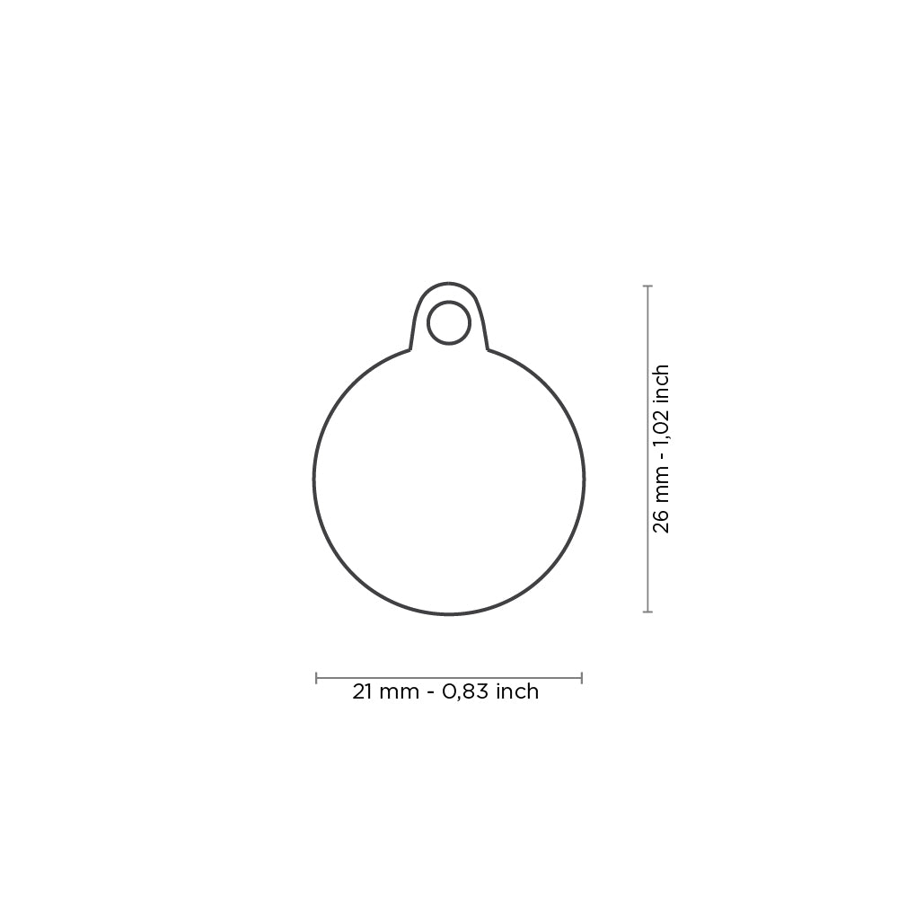 Médaille Ronde Arc-En-Ciel Petit (inscription sur 1 côté seulement) - La niche&amp;moi