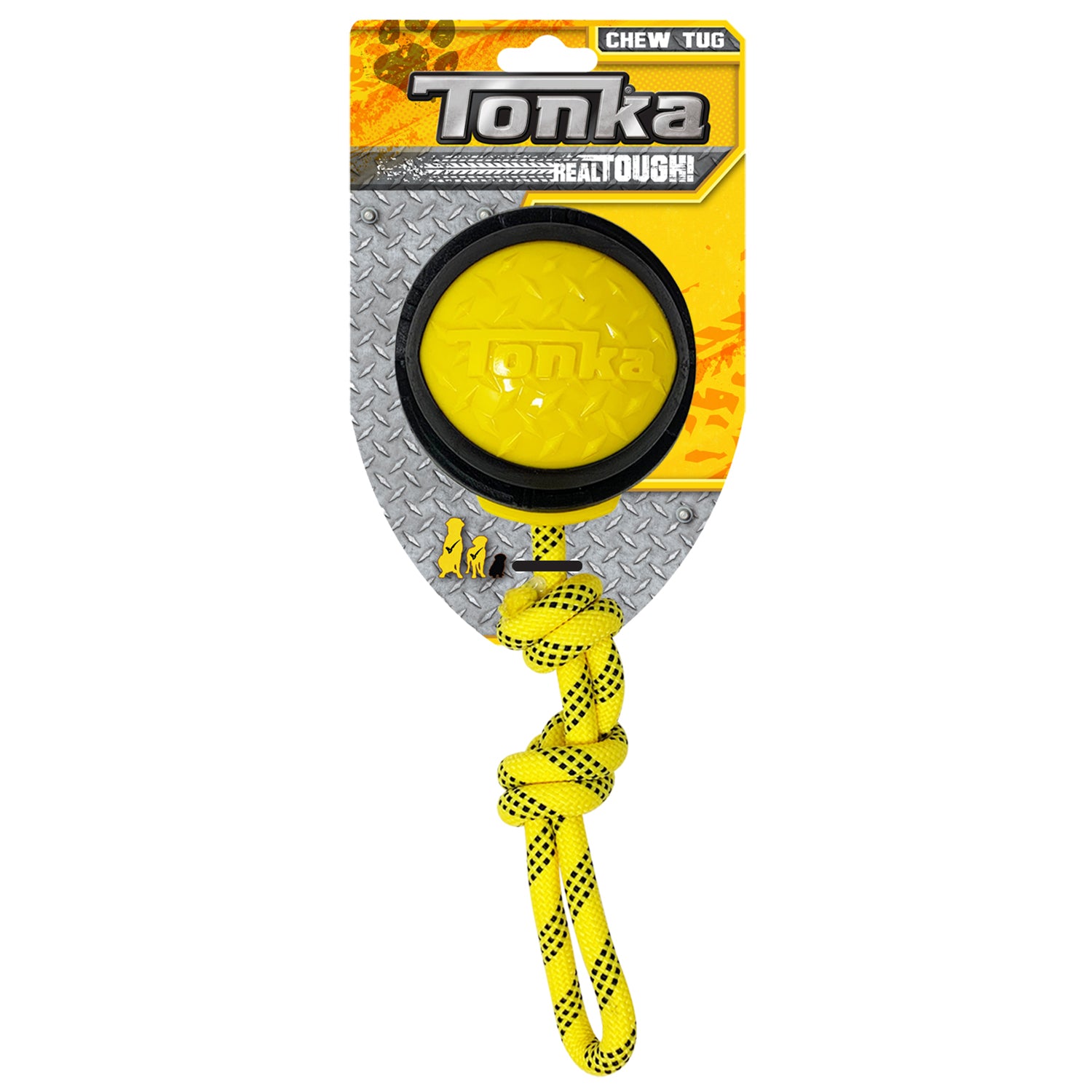 Balle diamantée Tonka avec corde, 10,2 cm (4 po) - La niche&moi