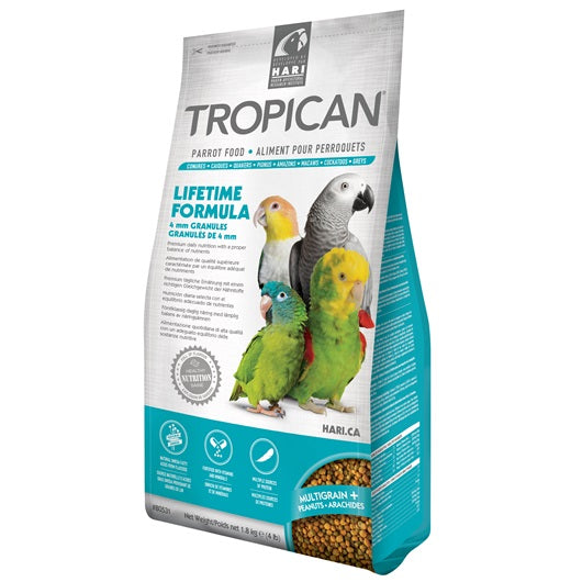 Aliment Lifetime Tropican pour perroquets, granulés de 4 mm - La niche&amp;moi