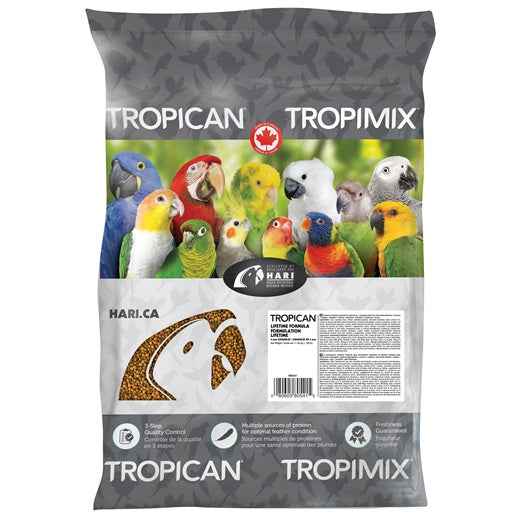 Aliment Lifetime Tropican pour perroquets, granulés de 4 mm, 11,34 kg (25 lb) - La niche&amp;moi