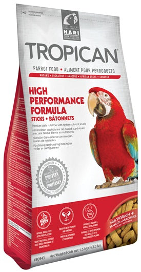 Aliment High Performance Tropican pour perroquets, bâtonnets