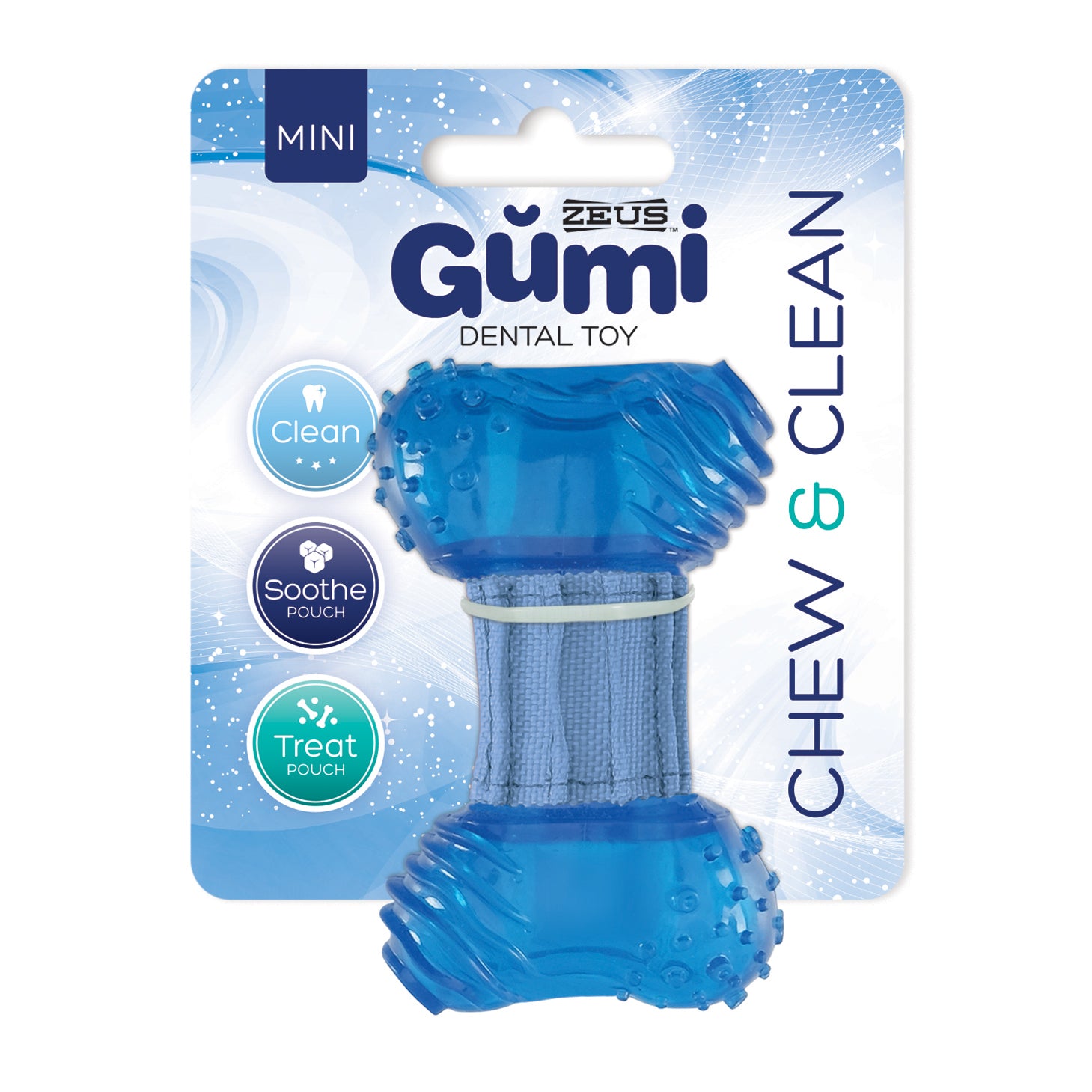 Jouet dentaire Gŭmi Zeus, Chew & Clean, mini