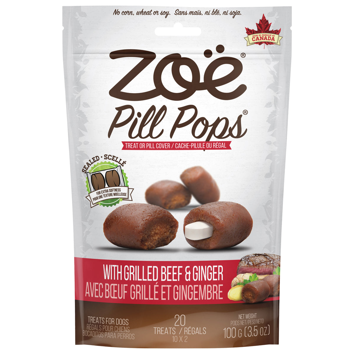 Régals Pill Pops Zoë, Bœuf grillé avec gingembre, 100 g (3,5 oz) - La niche&amp;moi