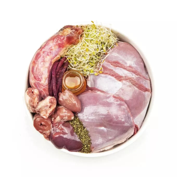 Canard Hypoallergénique de Faim Museau 6lb (24 médaillons) - La niche&amp;moi