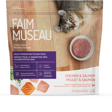 Poulet et Saumon de Faim Museau 6lb (24 médaillons) - La niche&amp;moi