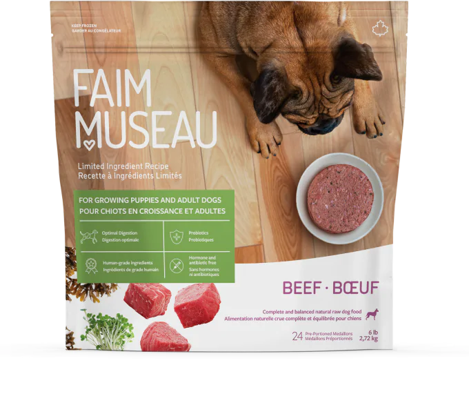 Simplement Boeuf de Faim Museau 6lb (24 médaillons) - La niche&amp;moi