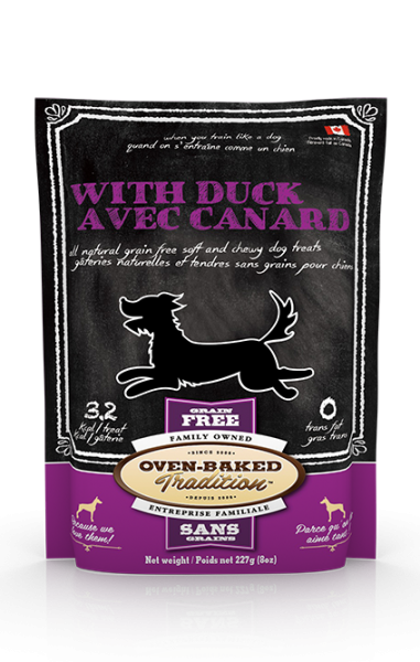 Gâteries Naturelles et Tendres Sans Grains pour Chiens Oven-Baked Tradition– Canard 227 g (8 oz) - La niche&amp;moi