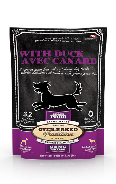Oven-Baked Natural and Tender Grain-Free Dog Treats - Duck 227 g (8 oz.)