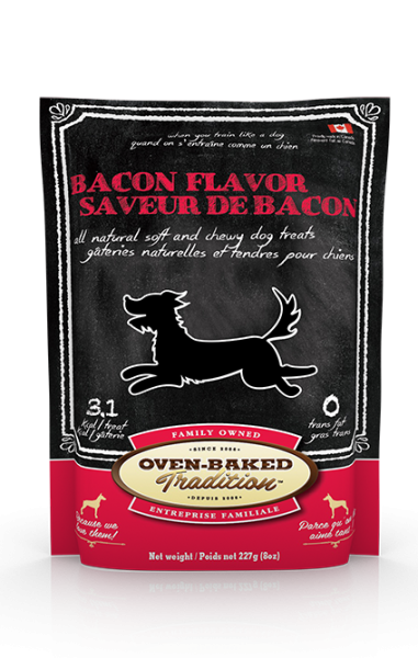 Gâteries Naturelles et Tendre pour Chiens Oven-Baked Tradition– Saveur de Bacon 227 g. (8 oz) - La niche&amp;moi