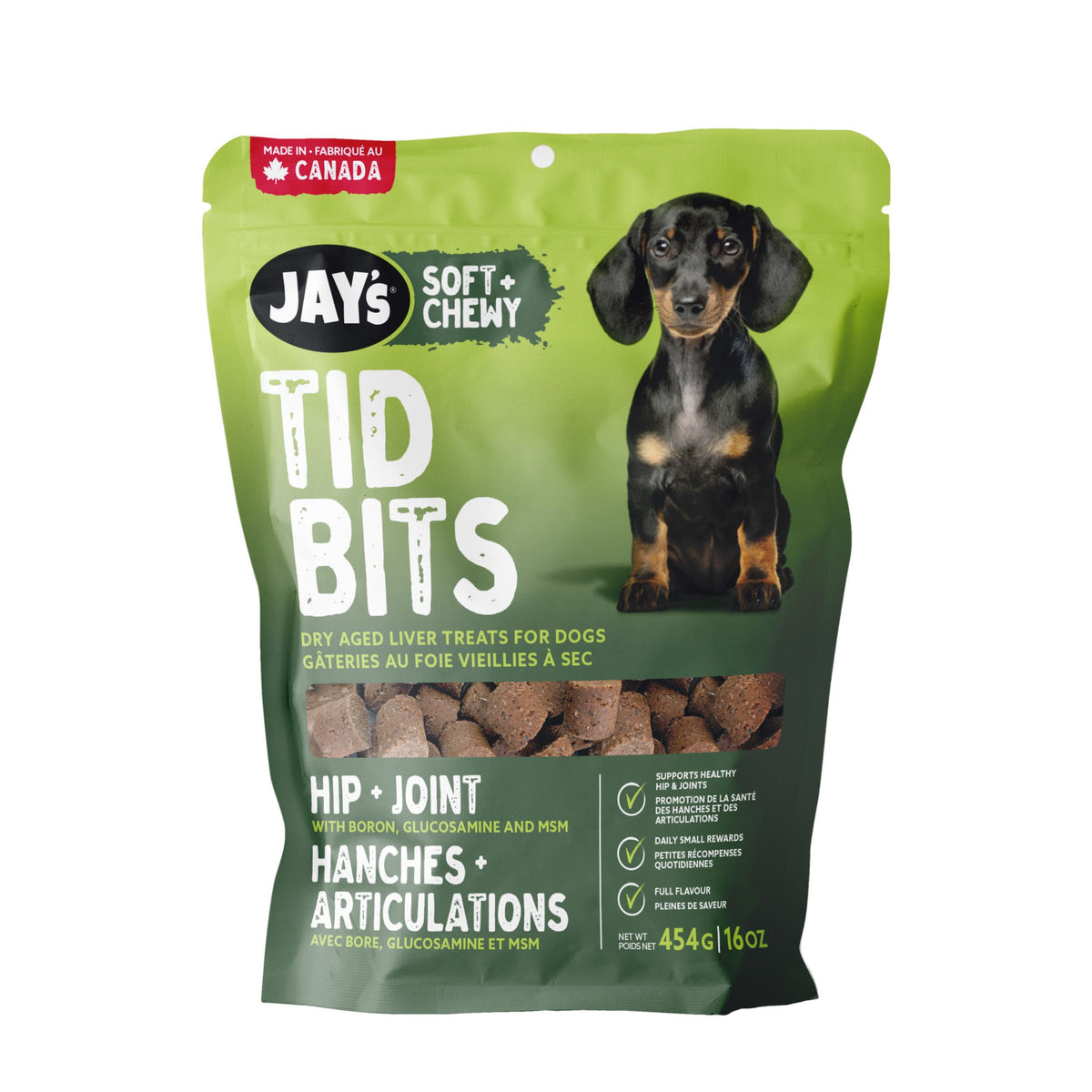 Jay&#39;s Tid Bits, Gâteries Pour Chien, Hanches &amp; Articulations 200g (7oz) - La niche&amp;moi