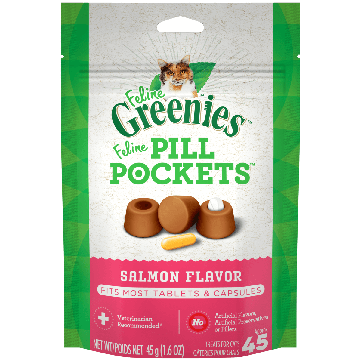 FELINE GREENIES™ PILL POCKETS™ Saveur de saumon pour Chat Adulte 45 g (1.6oz) - La niche&moi