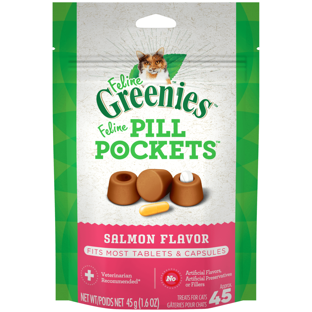 FELINE GREENIES™ PILL POCKETS™ Adult Salmon Flavour 45 g (1.6oz)