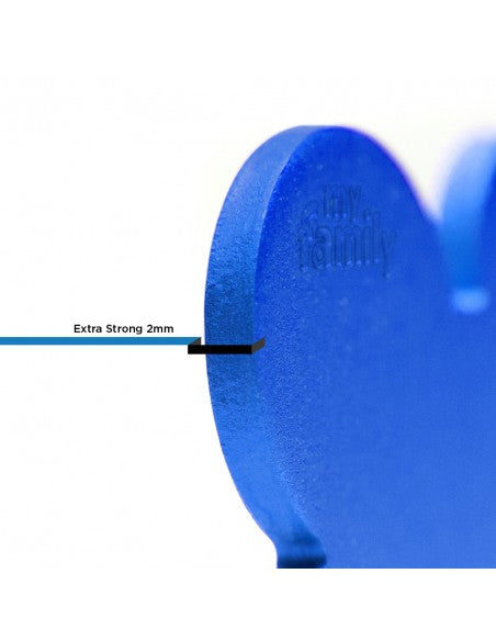 Médaille Coeur Bleu en Aluminium Large (Inscriptions sur 2 côtés) - La niche&amp;moi