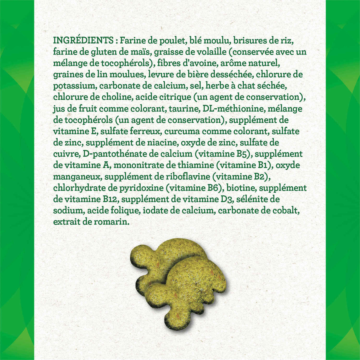 Gâteries dentaires pour chats adultes FELINE GREENIESᴹᴰ saveur d&#39;herbe à chat 60 g (2.1oz) - La niche&amp;moi