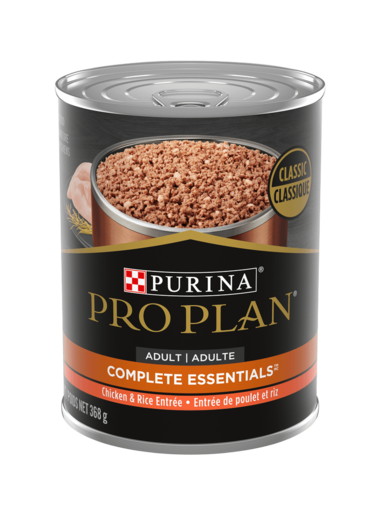 Purina Pro Plan Complete Essentials for Dogs, Chicken and Rice Entrée 368 g.