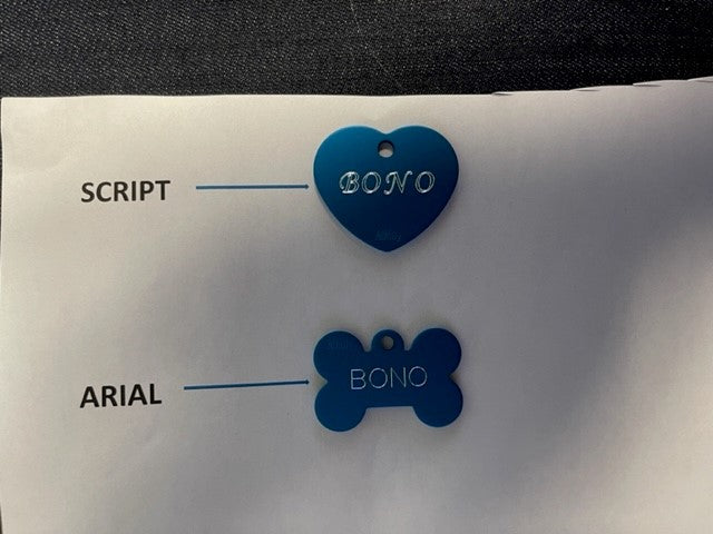 Médaille Coeur Bleu en Aluminium Large (Inscriptions sur 2 côtés) - La niche&amp;moi